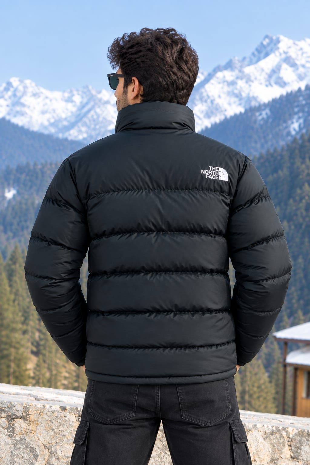 Premium Two Tone Puffer Jacket N/F  [BLACK]
