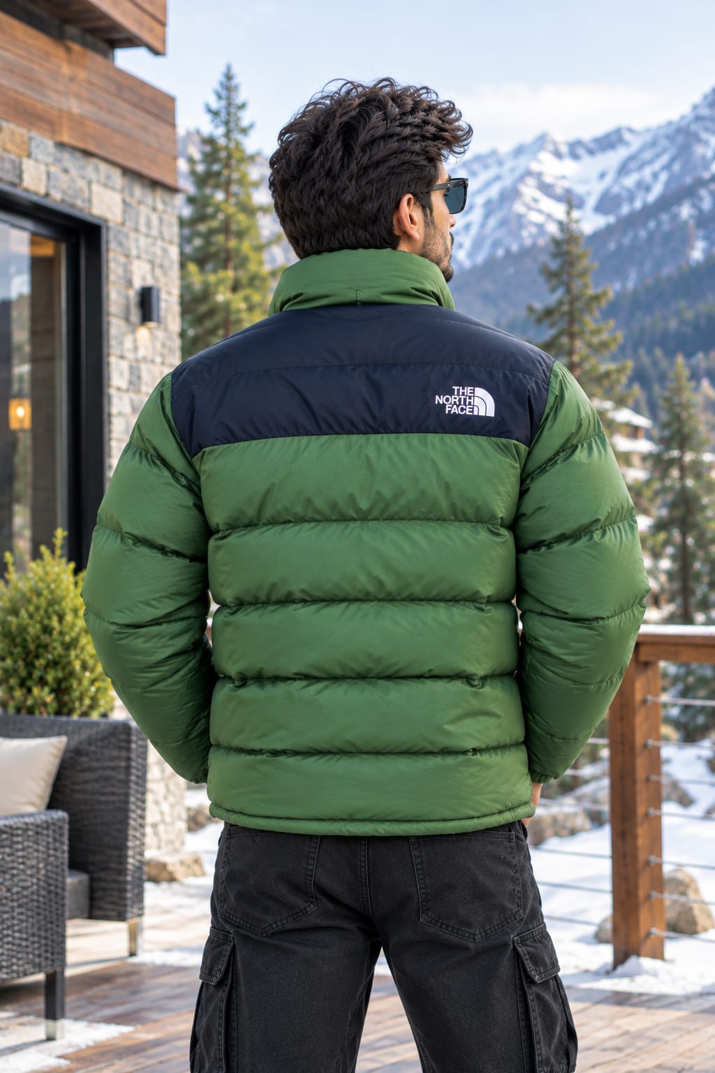 Premium Two Tone Puffer Jacket N/F  [OLIVE]