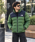 Premium Two Tone Puffer Jacket N/F  [OLIVE]