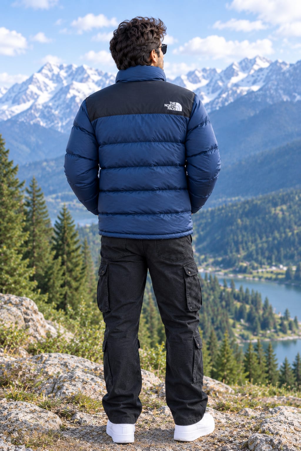 Premium Two Tone Puffer Jacket N/F  [BLUE]